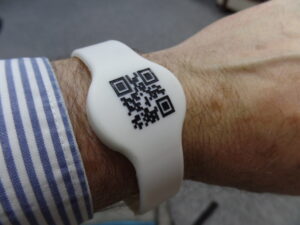 Wristband with QR code