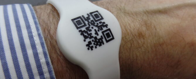 Wristband with QR code