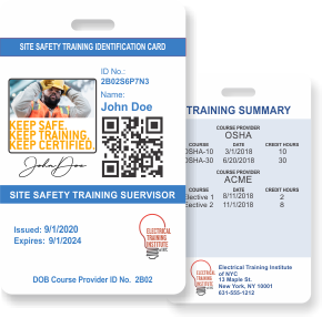 Site Safety Training Card